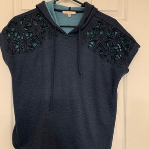 Hooded cutout sweatshirt